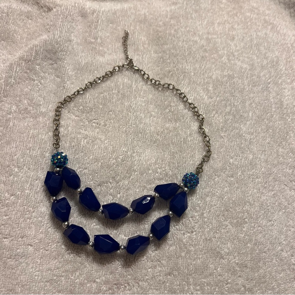 New paparazzi Royal Blue Double-Strand Beaded Necklace